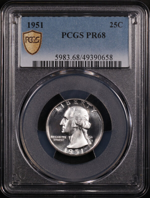 Obverse of this 1951 Washington Quarter PCGS PR-68