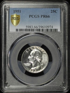 Obverse of this 1951 Washington Quarter PCGS PR-66