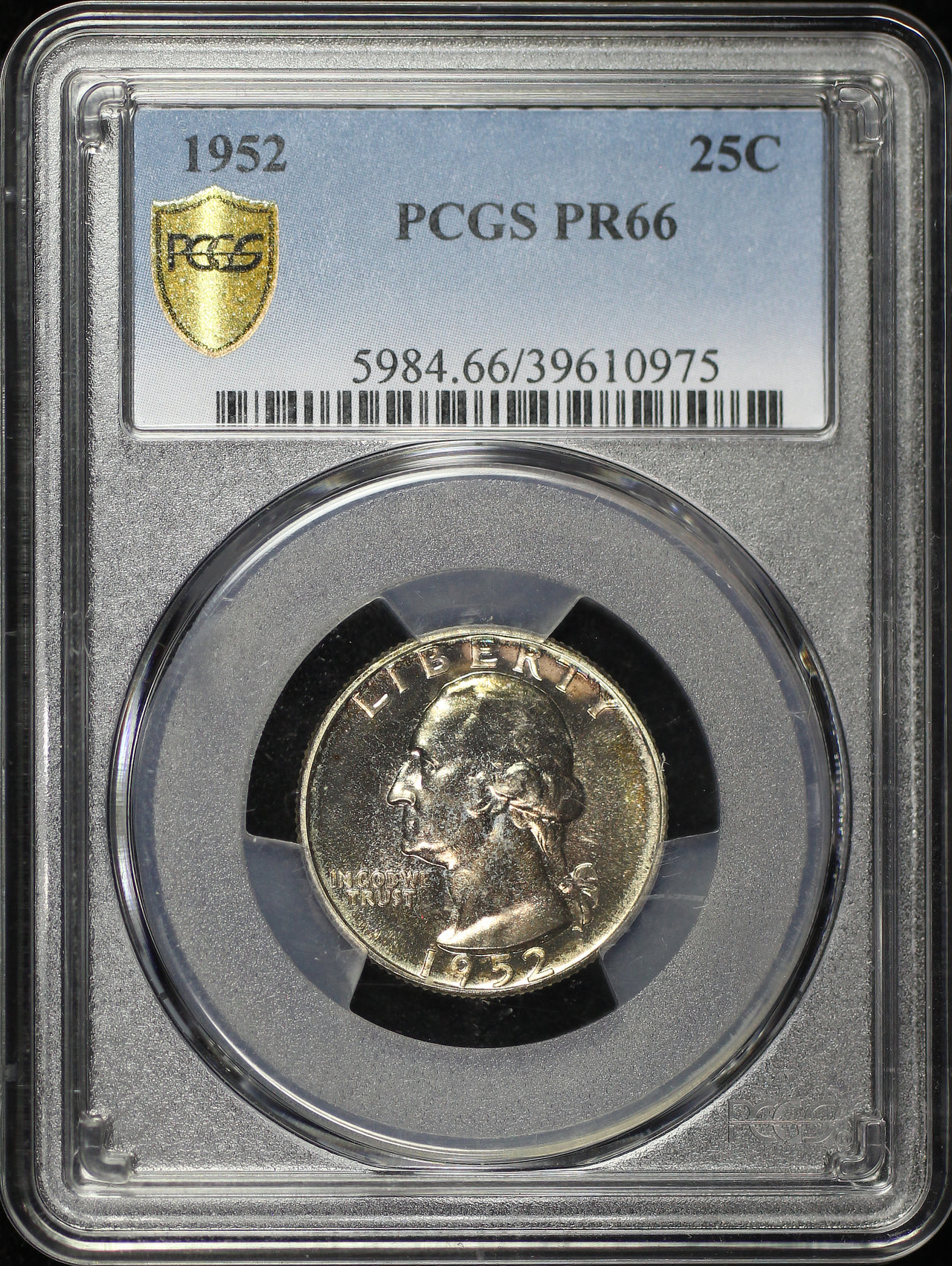 Obverse of this 1952 Washington Quarter PCGS PR-66