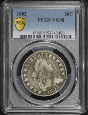 Obverse of this 1802 Draped Bust Half Dollar PCGS VG-08