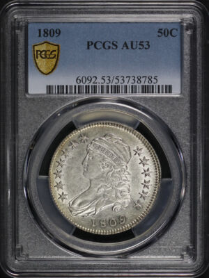 Obverse of this 1809 Capped Bust Half Dollar PCGS AU-53