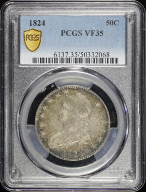 Obverse of this 1824 Capped Bust Half Dollar PCGS VF-35
