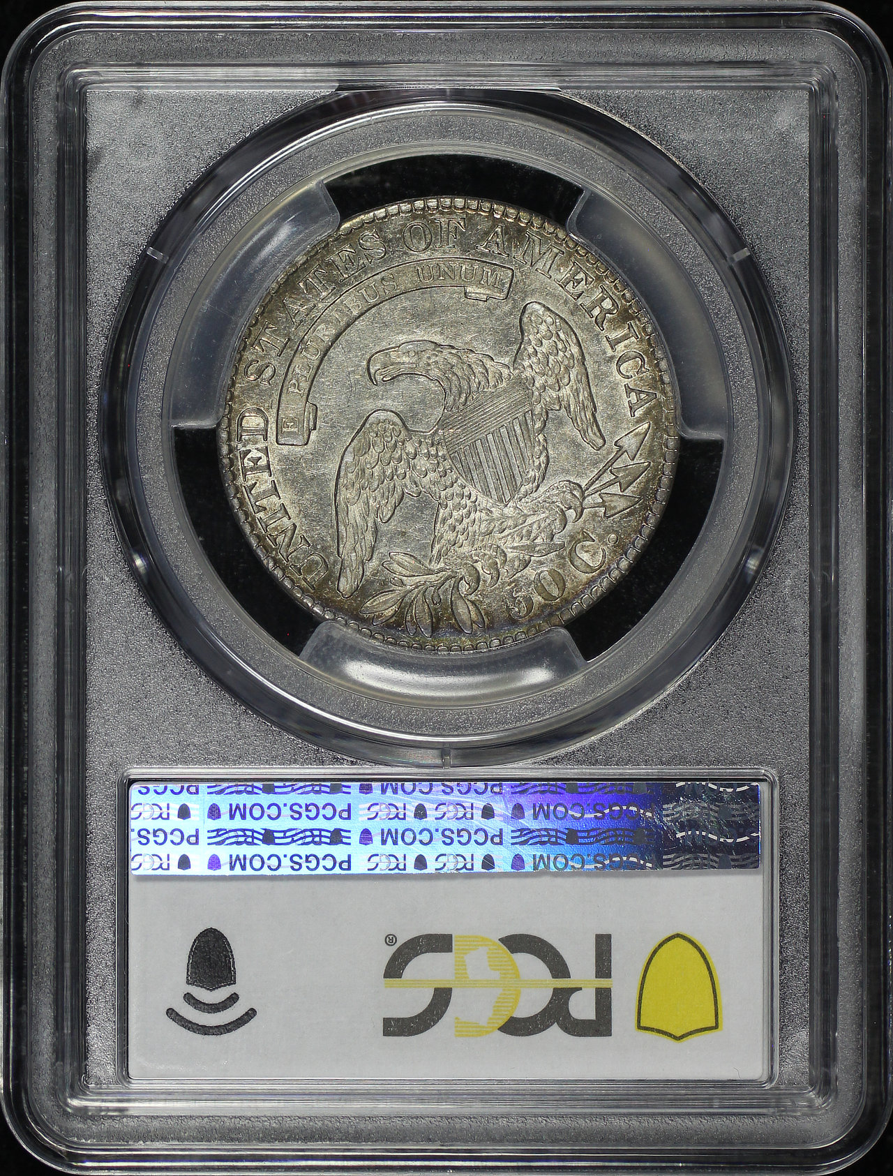 Reverse of this 1829/7 Capped Bust Half Dollar PCGS AU-50