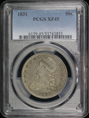 Obverse of this 1831 Capped Bust Half Dollar PCGS XF-45