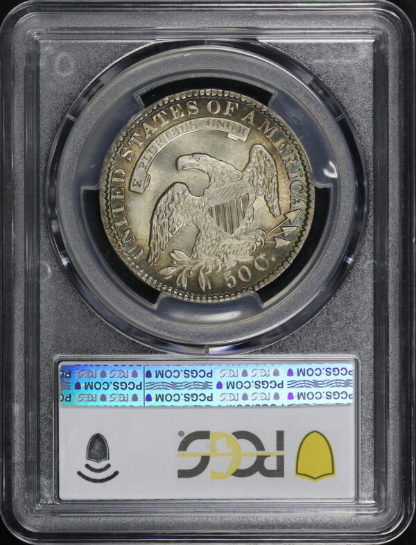 Reverse of this 1834 Capped Bust Half Dollar Large Date, Letters PCGS AU-58 CAC