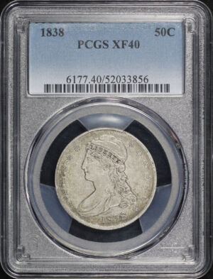 Obverse of this 1838 Capped Bust Half Dollar PCGS XF-40
