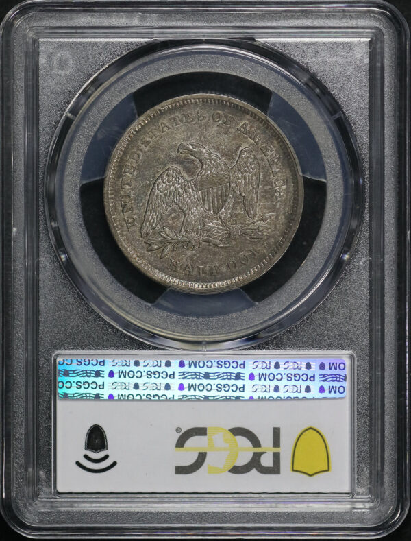 Reverse of this 1839 Liberty Seated Half Dollar with Drapery PCGS AU-50