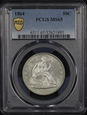 Obverse of this 1864 Liberty Seated Half Dollar PCGS MS-65