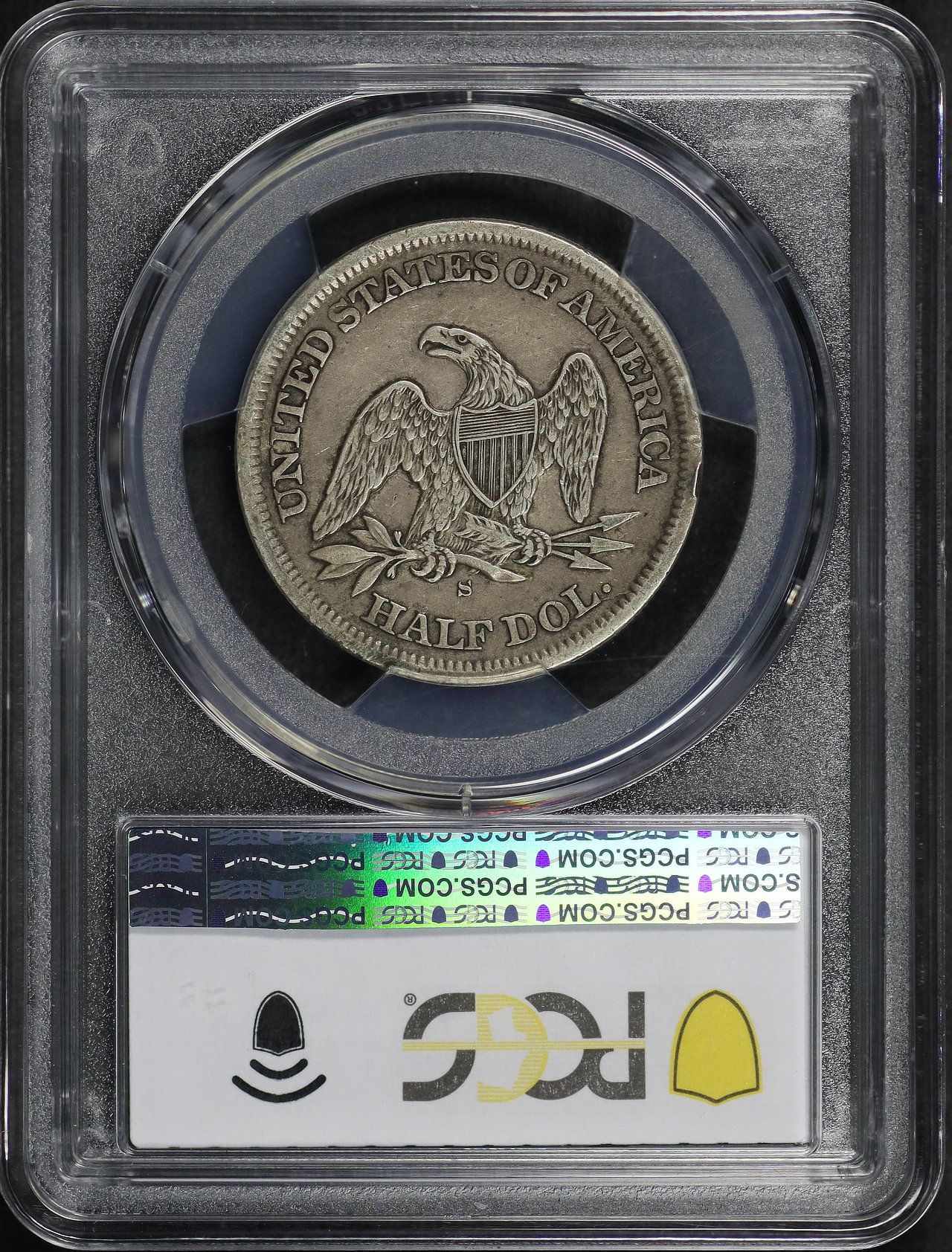 Reverse of this 1864-S Liberty Seated Half Dollar PCGS XF-40