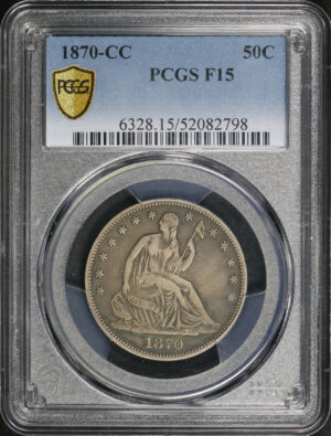 Obverse of this 1870-CC Liberty Seated Half Dollar PCGS F-15
