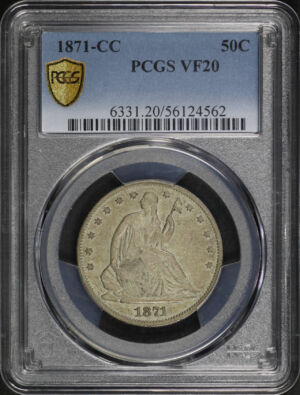 Obverse of this 1871-CC Liberty Seated Half Dollar PCGS VF-20