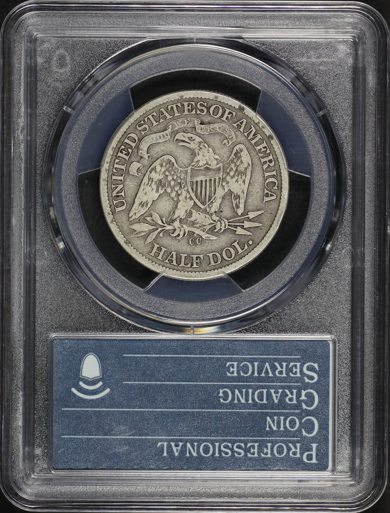 Reverse of this 1872-CC Liberty Seated Half Dollar PCGS F-12