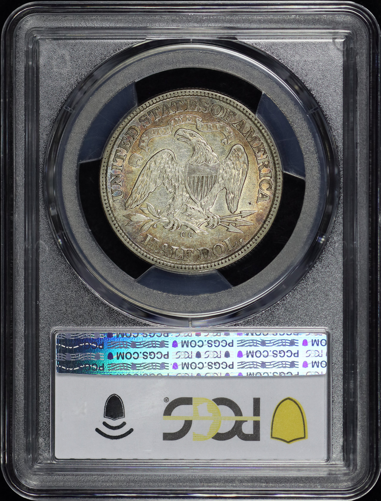 Reverse of this 1872-CC Liberty Seated Half Dollar PCGS XF-45