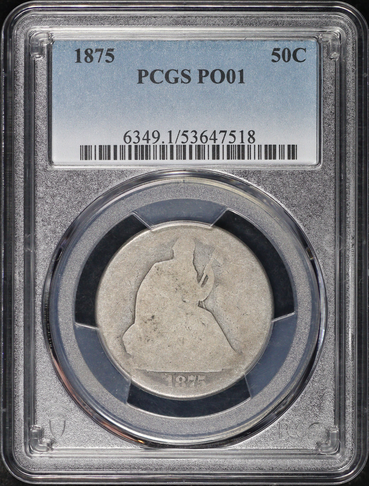 Obverse of this 1875 Seated Liberty Half Dollar PCGS PO-01 – Great For A Lowball Set!
