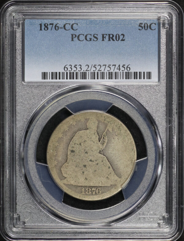 Obverse of this 1876-CC Liberty Seated Half Dollar PCGS F-02