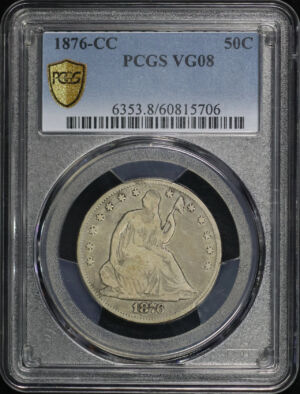 Obverse of this 1876-CC Liberty Seated Half Dollar PCGS VG-08