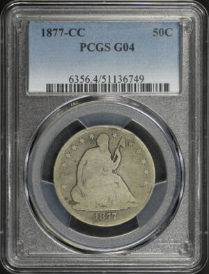 Obverse of this 1877-CC Liberty Seated Half Dollar PCGS G-04