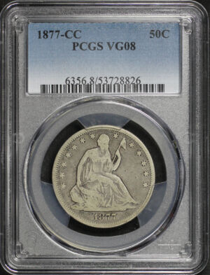 Obverse of this 1877-CC Liberty Seated Half Dollar PCGS VG-08