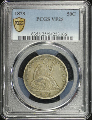 Obverse of this 1878 Liberty Seated Half Dollar PCGS VF-25