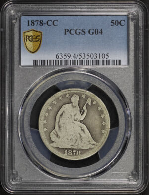 Obverse of this 1878-CC Liberty Seated Half Dollar PCGS G-04