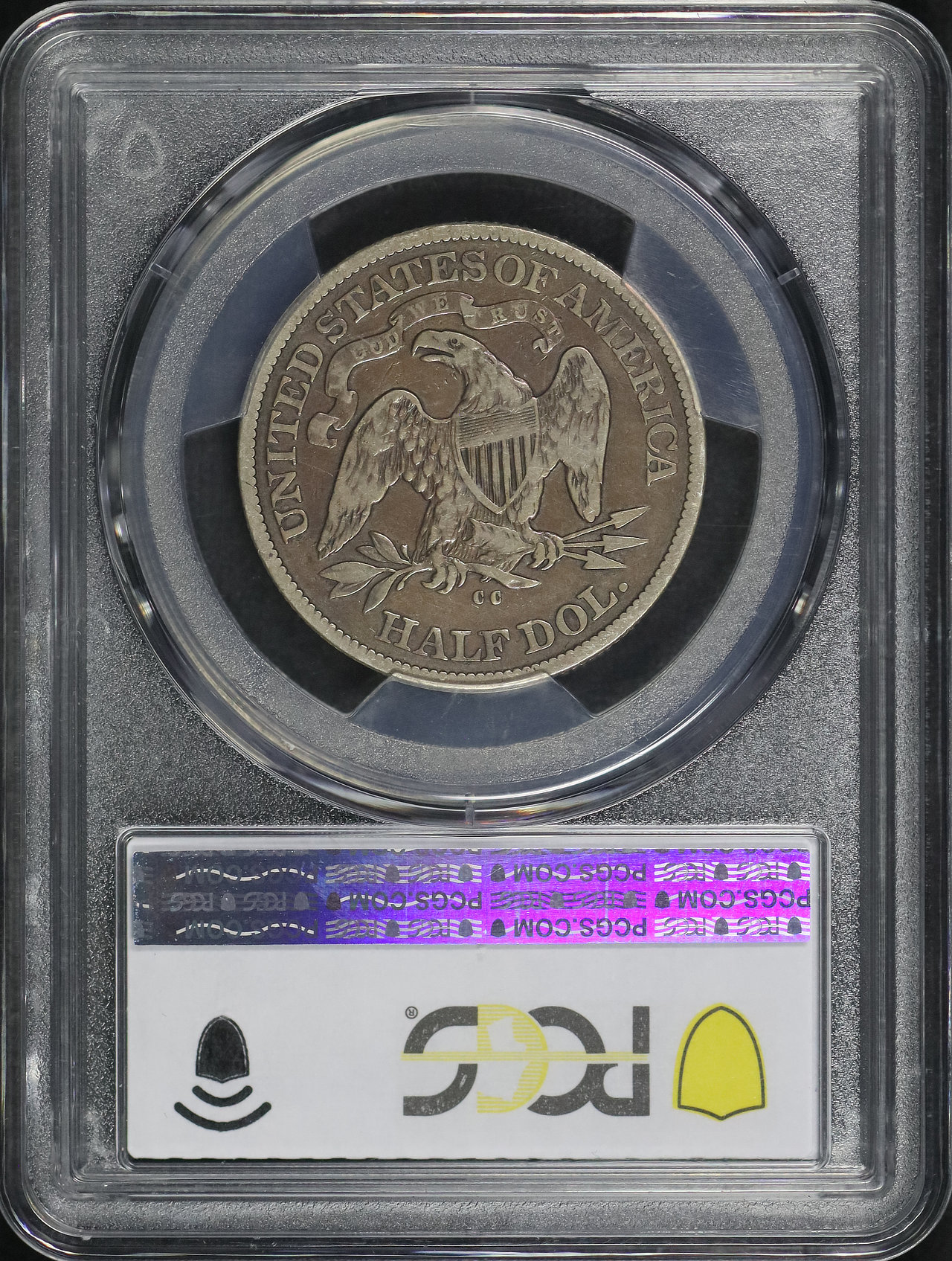 Reverse of this 1878-CC Liberty Seated Half Dollar PCGS F-12
