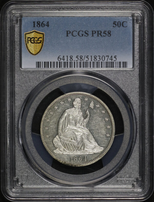 Obverse of this 1864 Liberty Seated Half Dollar PCGS PR-58