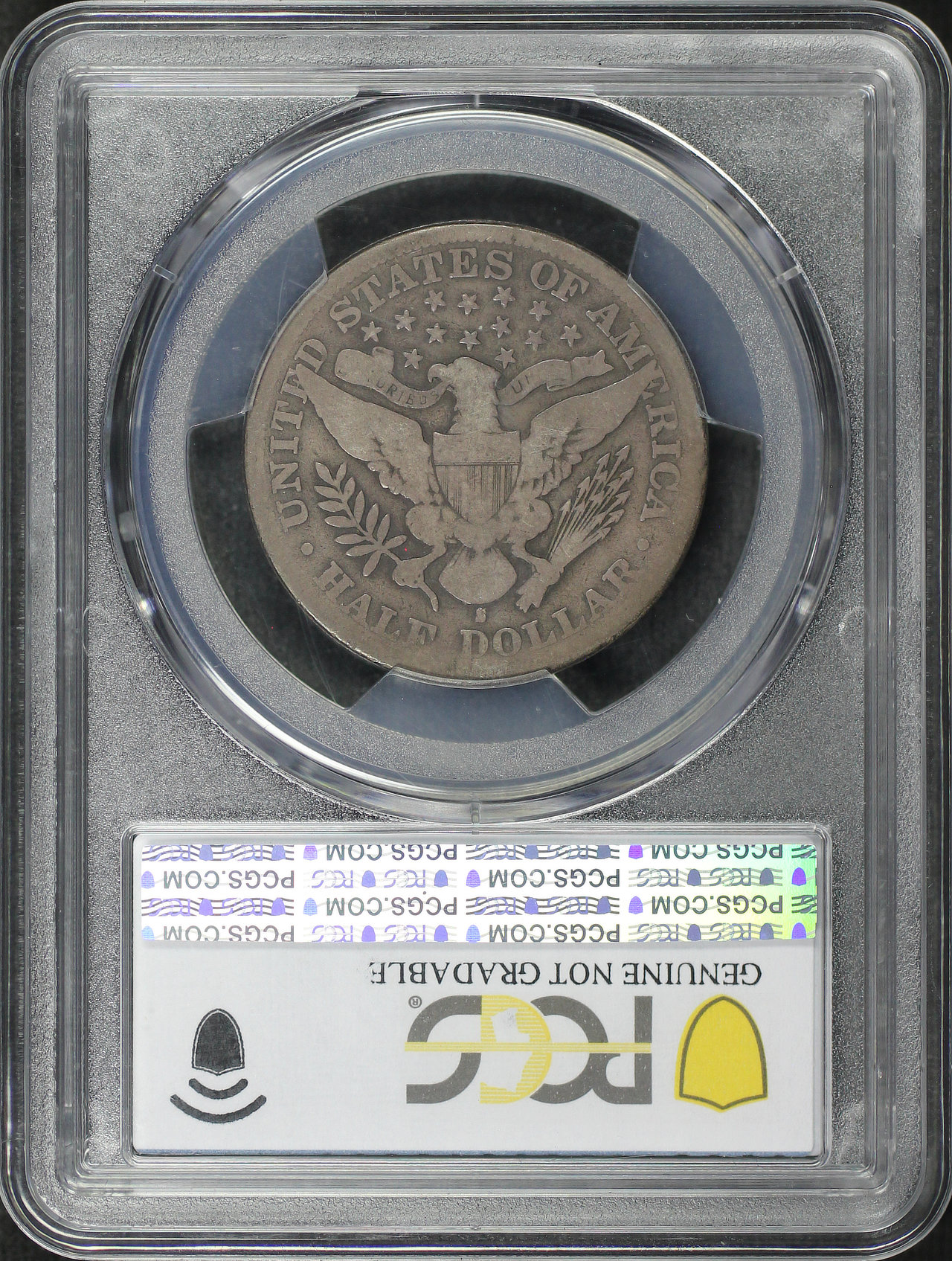 Reverse of this 1893-S Barber Half Dollar PCGS G Details Scratch