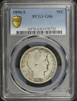 Obverse of this 1896-S Barber Half Dollar PCGS G-06