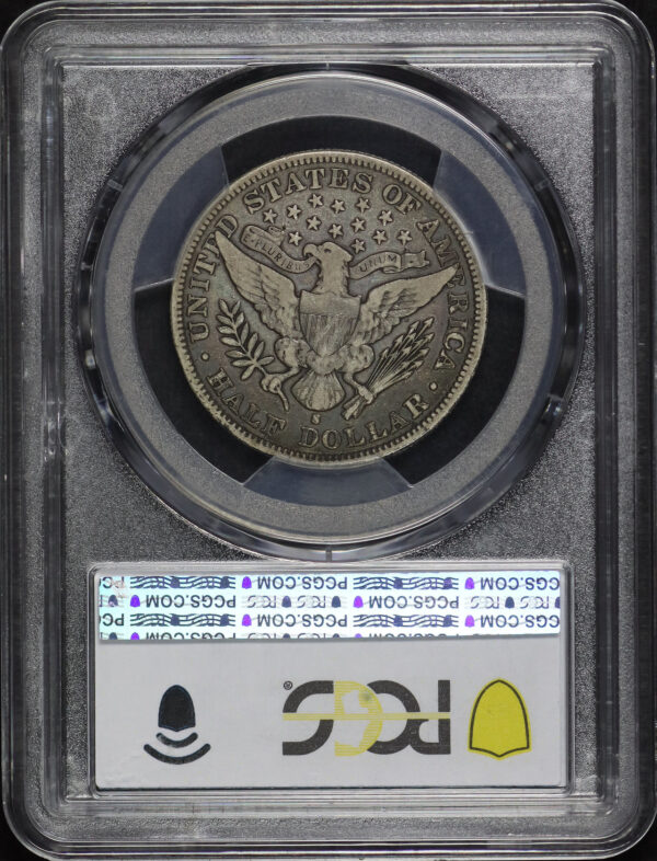 Reverse of this 1896-S Barber Half Dollar PCGS VF-25