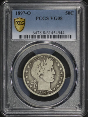Obverse of this 1897-O Barber Half Dollar PCGS VG-08