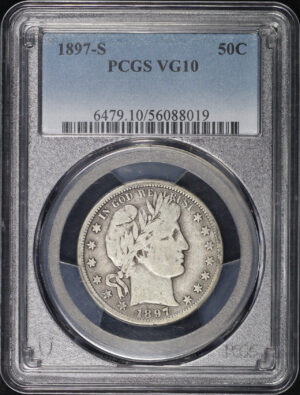 Obverse of this 1897-S Barber Half Dollar PCGS VG-10