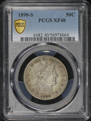 Obverse of this 1898-S Barber Half Dollar PCGS XF-40
