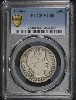 Obverse of this 1904-S Barber Half Dollar PCGS VG-08