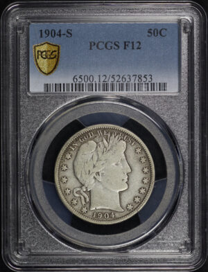 Obverse of this 1904-S Barber Half Dollar PCGS F-12
