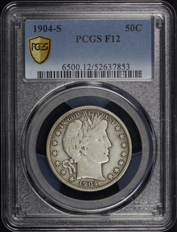 Obverse of this 1904-S Barber Half Dollar PCGS F-12