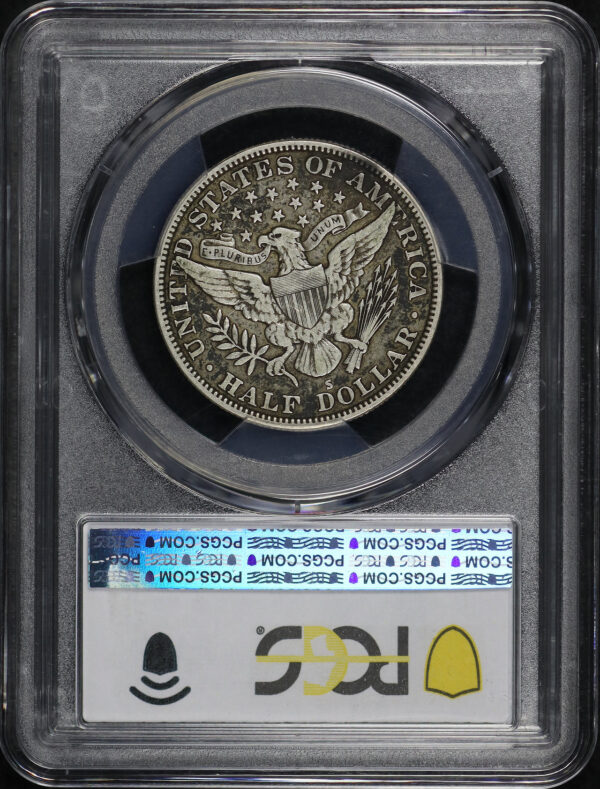 Reverse of this 1915-S Barber Half Dollar PCGS VF-35