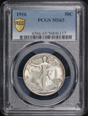 Obverse of this 1916 Walking Liberty Half Dollar PCGS MS-65