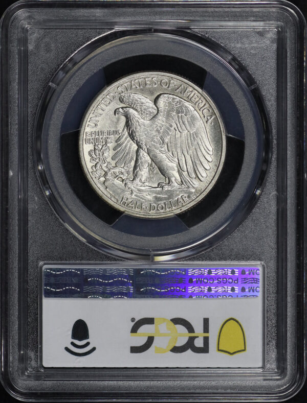 Reverse of this 1916-D Walking Liberty Half Dollar PCGS AU-55