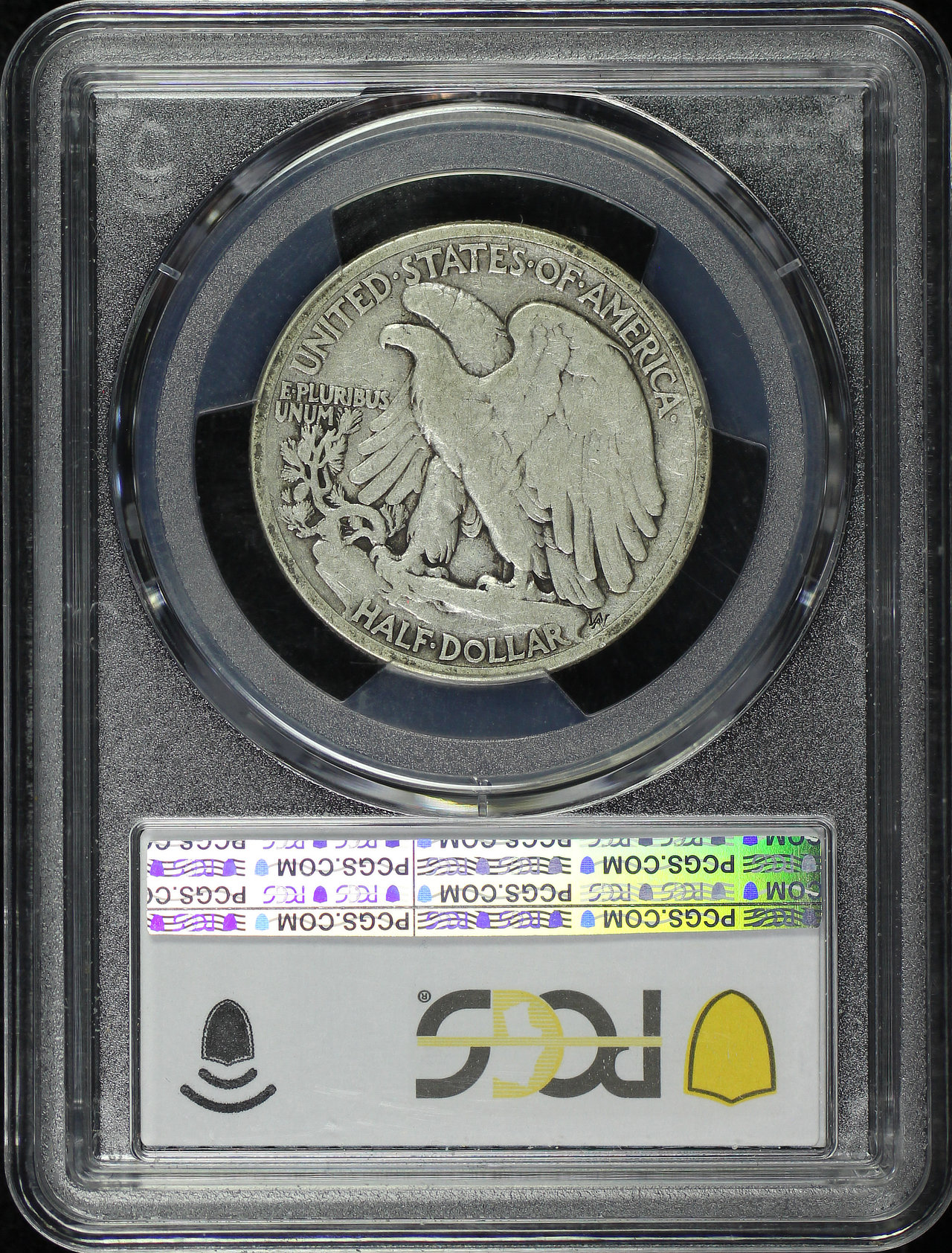 Reverse of this 1916-S Walking Liberty Half Dollar PCGS VG-08