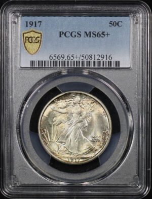 Obverse of this 1917 Walking Liberty Half Dollar PCGS MS-65+