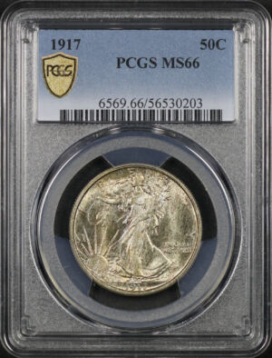 Obverse of this 1917 Walking Liberty Half Dollar PCGS MS-66