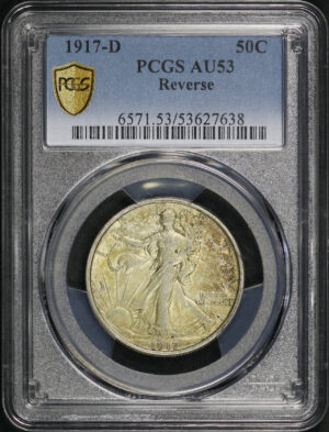 Obverse of this 1917-D Walking Liberty Half Dollar Reverse PCGS AU-53