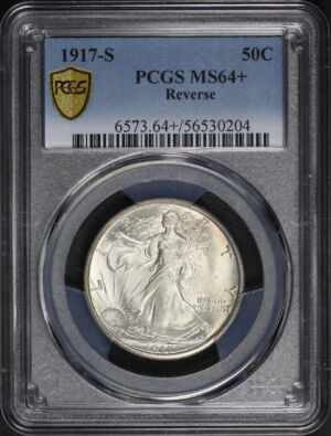 Obverse of this 1917-S Walking Liberty Half Dollar Reverse PCGS MS-64+