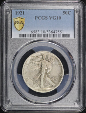Obverse of this 1921 Walking Liberty Half Dollar PCGS VG-10