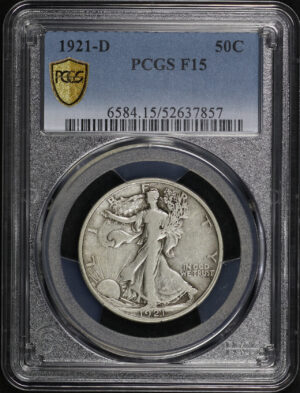 Obverse of this 1921-D Walking Liberty Half Dollar PCGS F-15