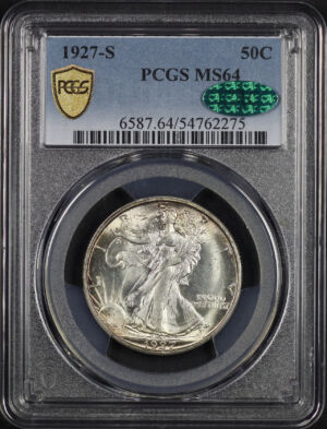Obverse of this 1927-S Walking Liberty Half Dollar PCGS MS-64 CAC