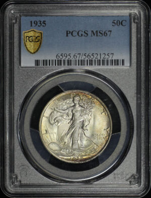 Obverse of this 1935 Walking Liberty Half Dollar PCGS MS-67