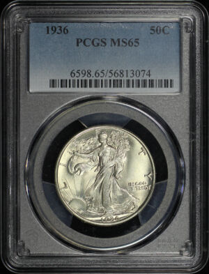 Obverse of this 1936 Walking Liberty Half Dollar PCGS MS-65