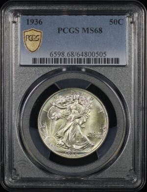 Obverse of this 1936 Walking Liberty Half Dollar PCGS MS-68
