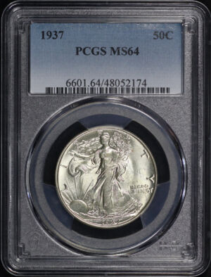 Obverse of this 1937 Walking Liberty Half Dollar PCGS MS-64